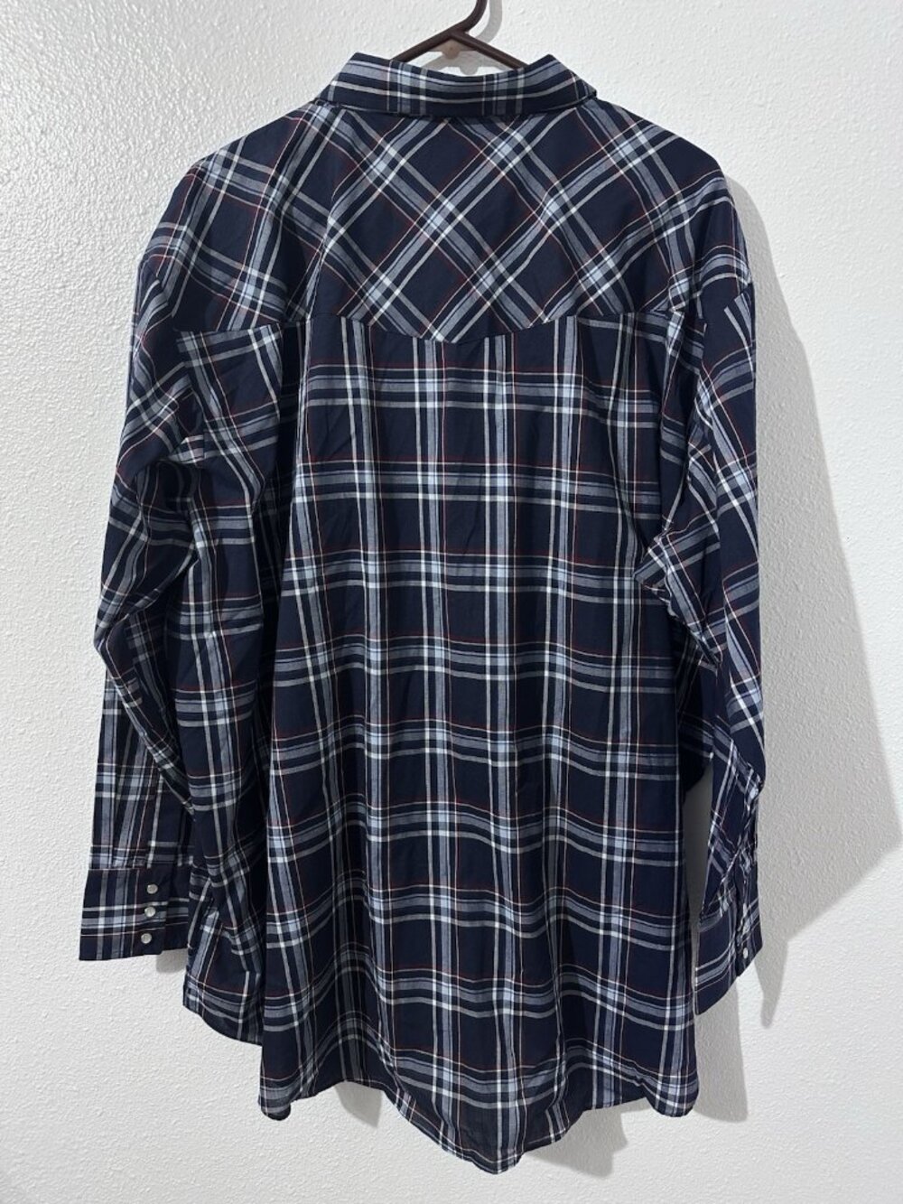 Ely Cattleman Mens Big 4XL Plaid Pearl Snap Western Shirt Rodeo Ranch Cowboy - Picture 2 of 6